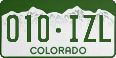 CO license plate 010IZL