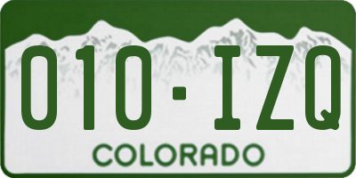 CO license plate 010IZQ