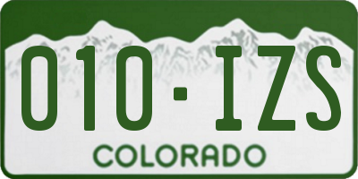 CO license plate 010IZS