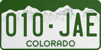 CO license plate 010JAE