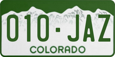 CO license plate 010JAZ