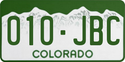 CO license plate 010JBC