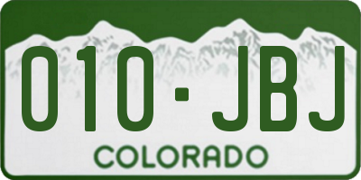 CO license plate 010JBJ
