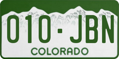 CO license plate 010JBN