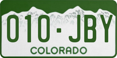 CO license plate 010JBY