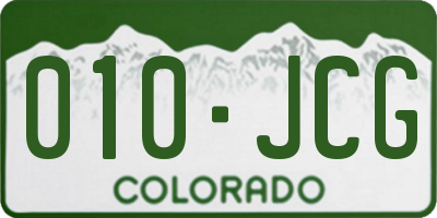 CO license plate 010JCG