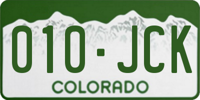 CO license plate 010JCK