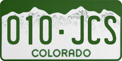 CO license plate 010JCS