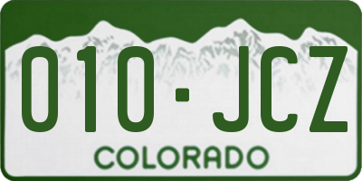 CO license plate 010JCZ