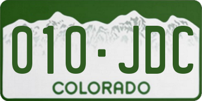 CO license plate 010JDC