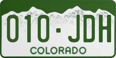 CO license plate 010JDH