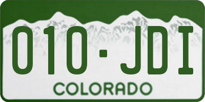 CO license plate 010JDI