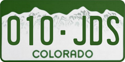 CO license plate 010JDS