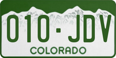 CO license plate 010JDV