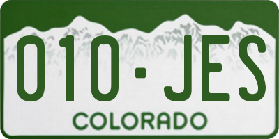 CO license plate 010JES
