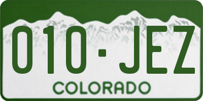 CO license plate 010JEZ