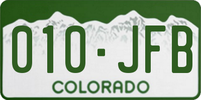 CO license plate 010JFB