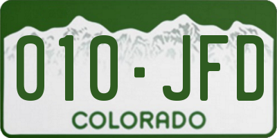 CO license plate 010JFD
