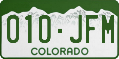 CO license plate 010JFM