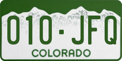 CO license plate 010JFQ