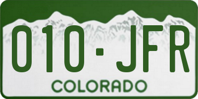 CO license plate 010JFR
