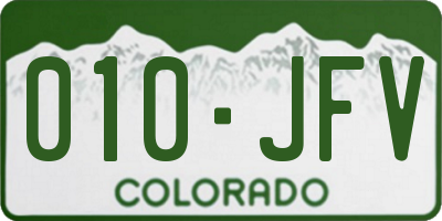 CO license plate 010JFV