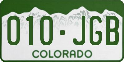CO license plate 010JGB