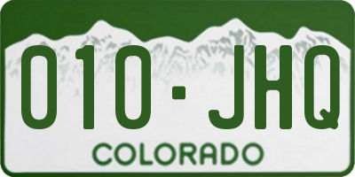 CO license plate 010JHQ
