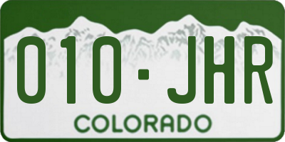 CO license plate 010JHR
