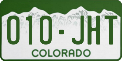 CO license plate 010JHT