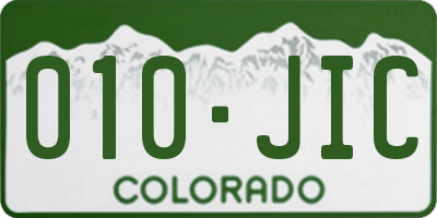 CO license plate 010JIC