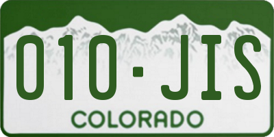 CO license plate 010JIS