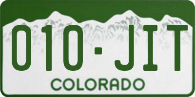 CO license plate 010JIT