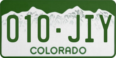 CO license plate 010JIY