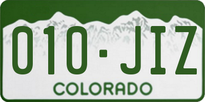 CO license plate 010JIZ