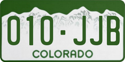 CO license plate 010JJB