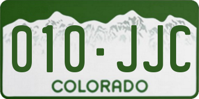 CO license plate 010JJC