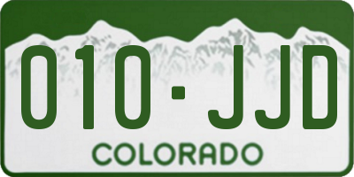 CO license plate 010JJD