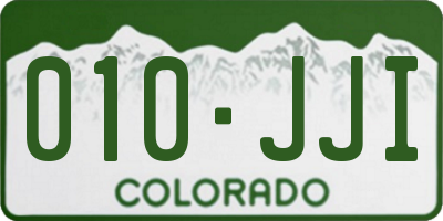CO license plate 010JJI