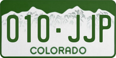 CO license plate 010JJP
