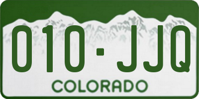 CO license plate 010JJQ