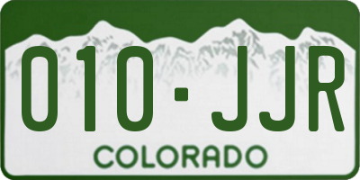 CO license plate 010JJR