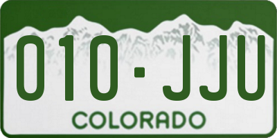 CO license plate 010JJU