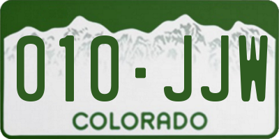 CO license plate 010JJW