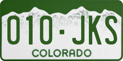 CO license plate 010JKS