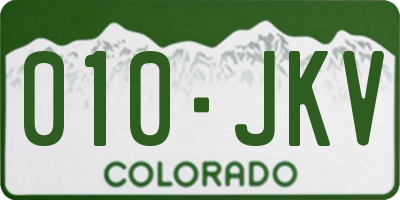 CO license plate 010JKV