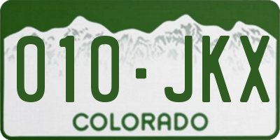 CO license plate 010JKX