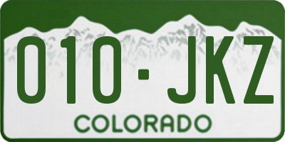 CO license plate 010JKZ