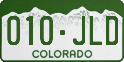 CO license plate 010JLD