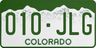 CO license plate 010JLG